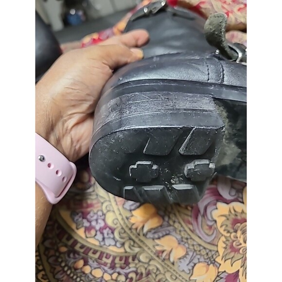 Barneys New York Women EU36 /6US Black leather Boot Moto Bike Calf High Italy - Picture 12 of 13